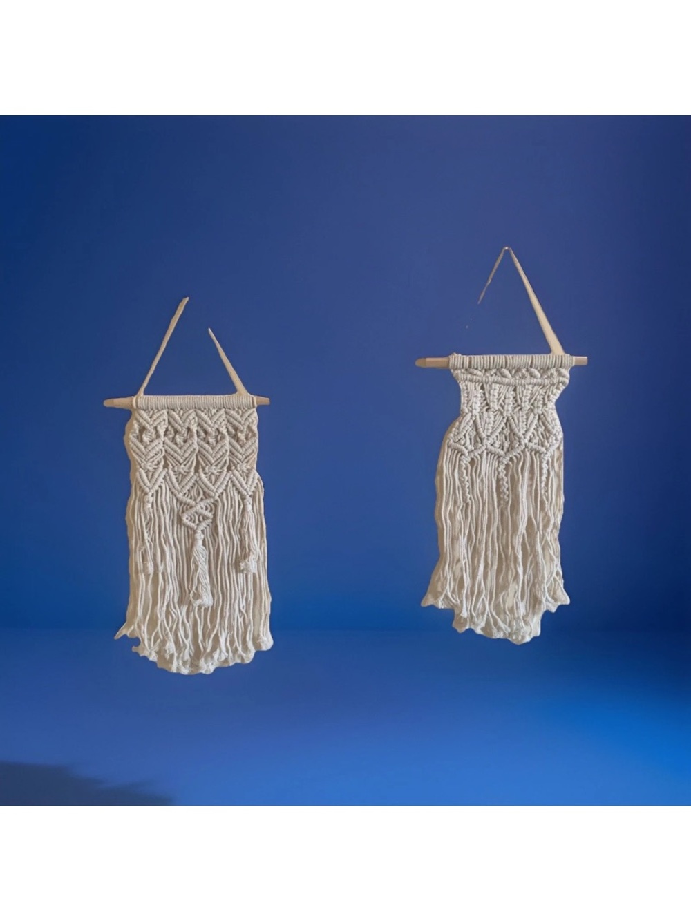 Handmade Cream Macrame Wall Hanging - Set of 2